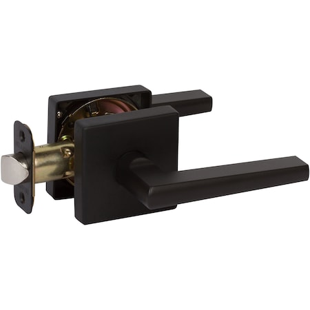 Delaney Hardware Black Vida Hall/Closet Door Lever with Square Backplate 353519